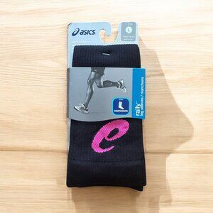 ASICS Unisex Black Pink Rally Leg Sleeves Size Large NEW NWT